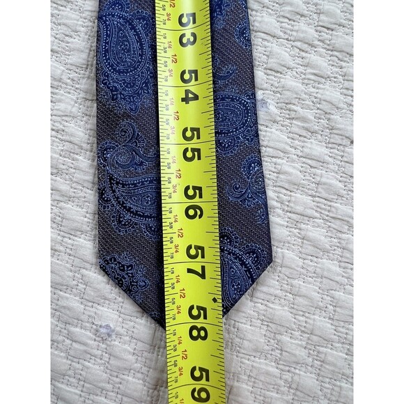 Joseph Abboud Paisley Tie Pattern | Brown Blue | 59"L 3.5"W - Picture 6 of 8